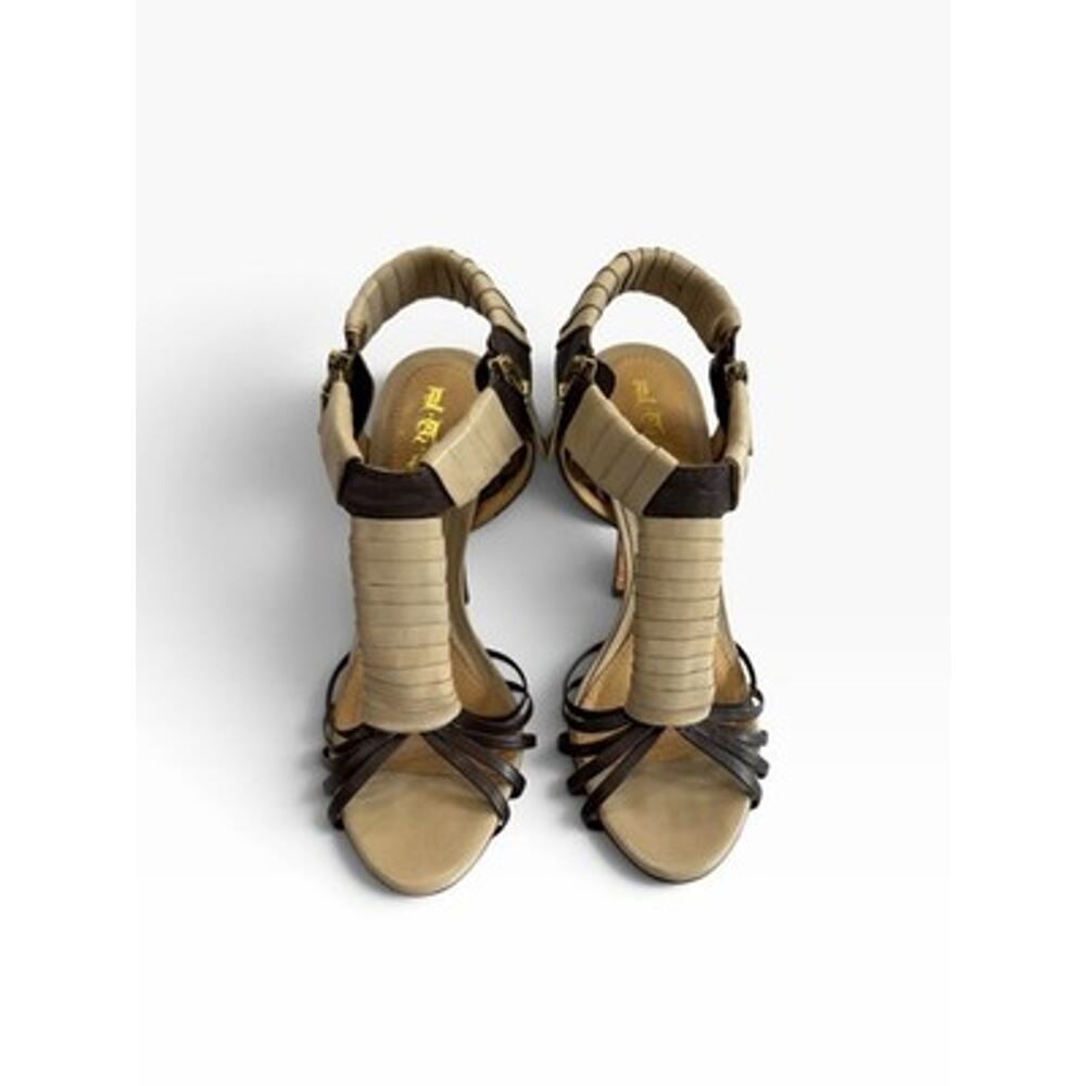 LAMB Gwen Stefani Tan Leather Stiletto Sandals Strappy Cage Heels 8.5 - Picture 3 of 12